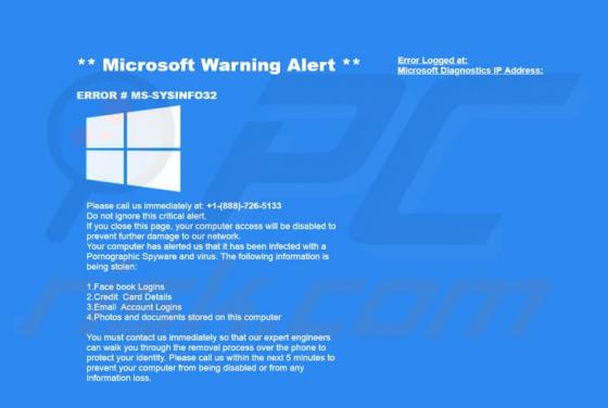MS-SYSINFO32 POP-UP oplichting