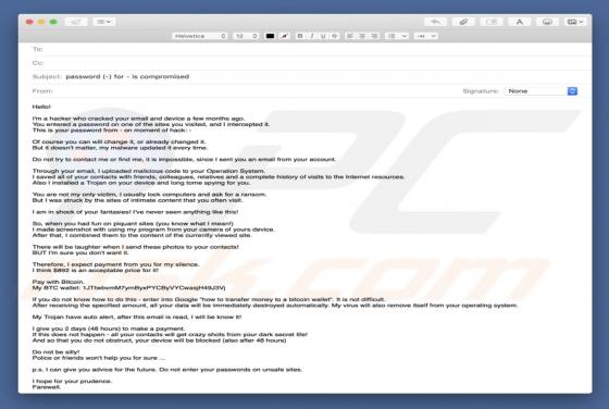 Hacker Who Cracked Your Email And Device Email scam