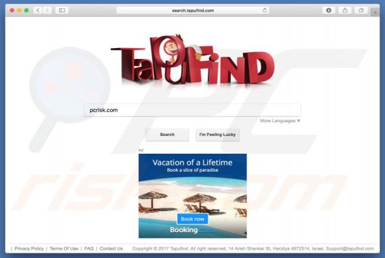 Search.tapufind.com doorverwijzing (Mac)