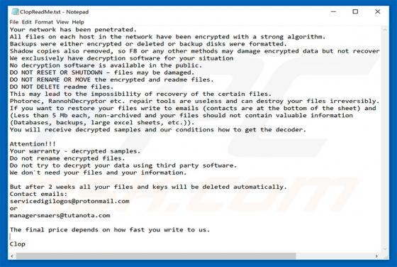 Clop ransomware