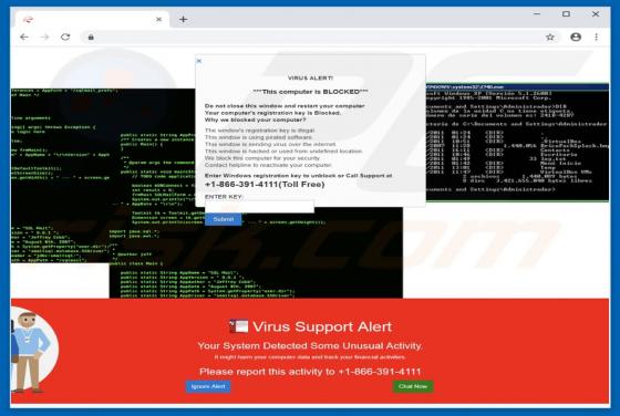 Virus Support Alert POP-UP oplichting