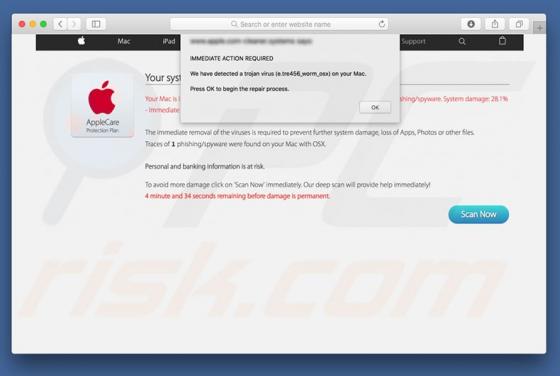 Virus Found Apple Message POP-UP oplichting (Mac)