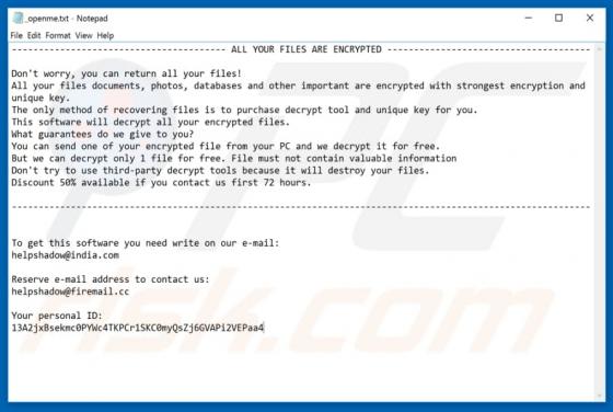 Djvu ransomware