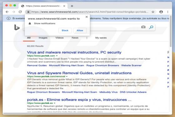 Searchnewworld.com doorverwijzing (Mac)