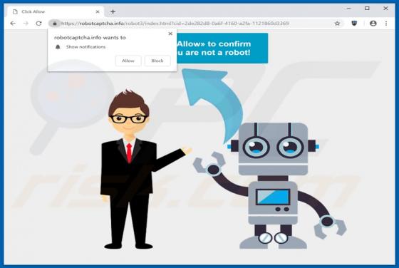 Robotcaptcha.info POP-UP doorverwijzing