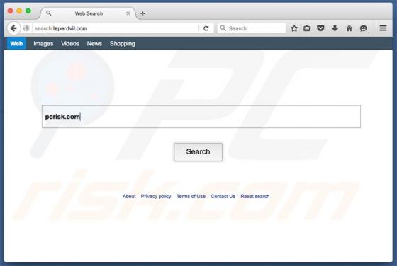 Search.leperdvil.com doorverwijzing (Mac)