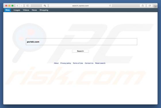 Search.zaztov.com doorverwijzing (Mac)