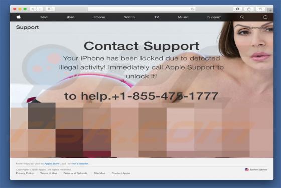 iPhone Has Been Locked POP-UP oplichting (Mac)