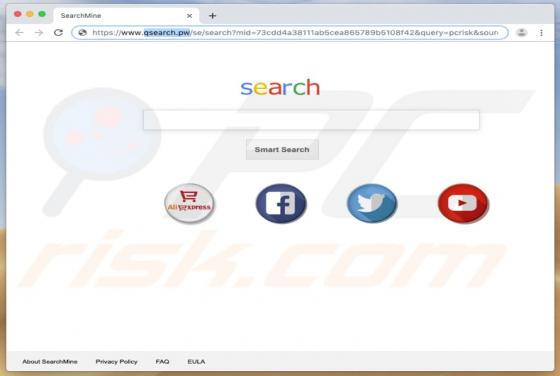 Qsearch.pw doorverwijzing (Mac)