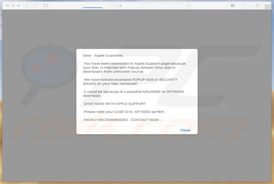 You Have Been Redirected To Apple Support Page POP-UP oplichting (Mac)
