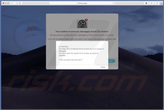 Your System Is Seriously Damaged, Found (4) Viruses! POP-UP oplichting (Mac)