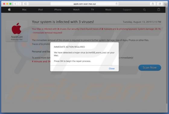 Apple.com-scan-mac.xyz POP-UP oplichting (Mac)