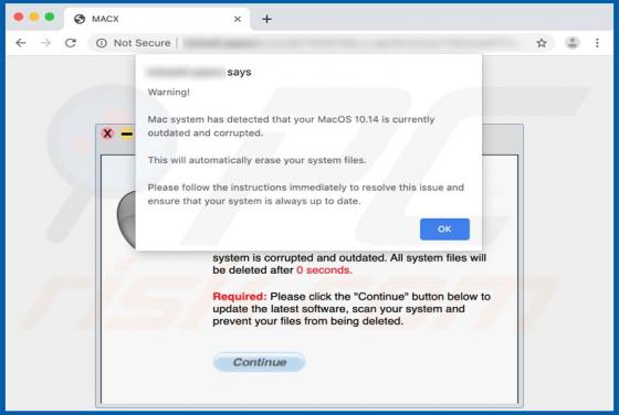 Mac System Currently Outdated And Corrupted POP-UP-oplichting (Mac)