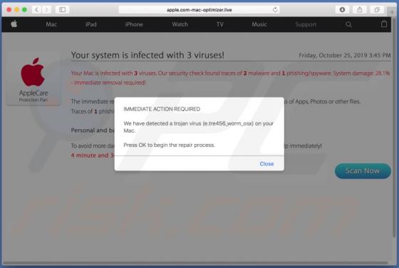 Apple.com-mac-optimizer.live POP-UP Oplichting (Mac)