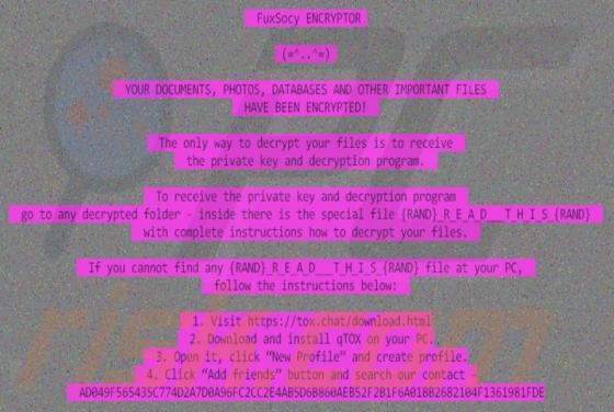 FuxSocy ENCRYPTOR ransomware