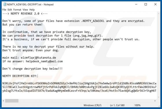NEMTY REVENGE 2.0 ransomware