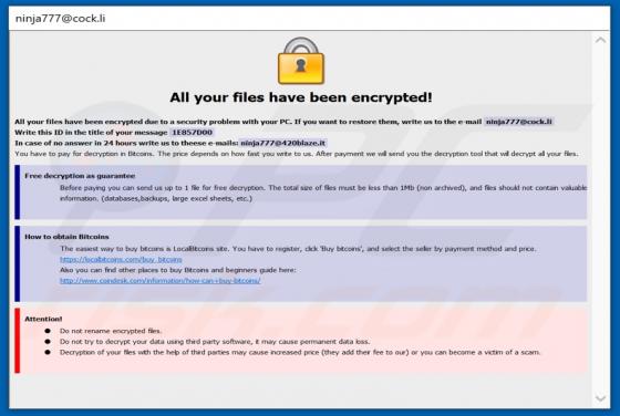 Ninja ransomware