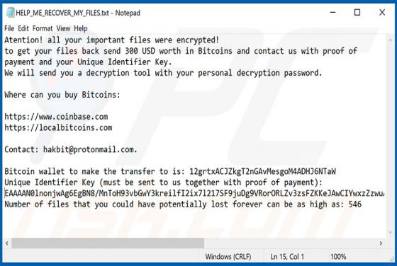 Hakbit ransomware