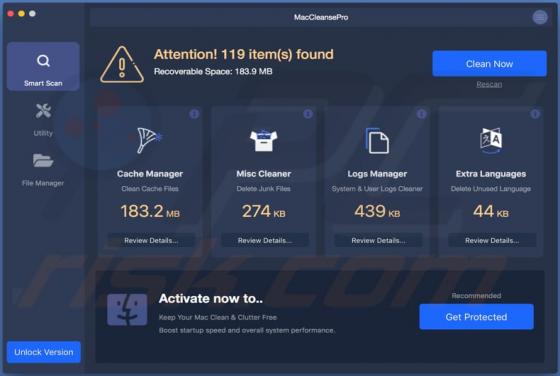 MacCleansePro ongewenste applicatie (Mac)