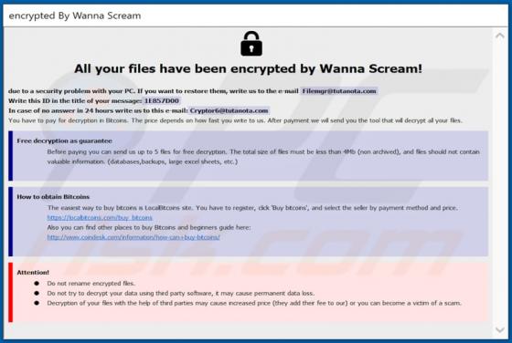 WannaScream ransomware