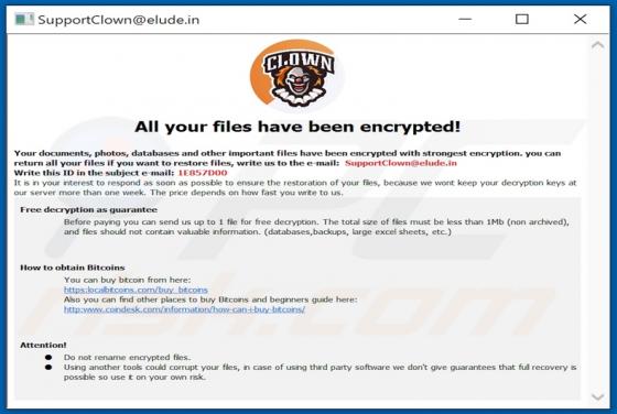 Clown ransomware