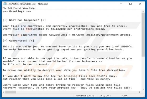 Afrodita ransomware
