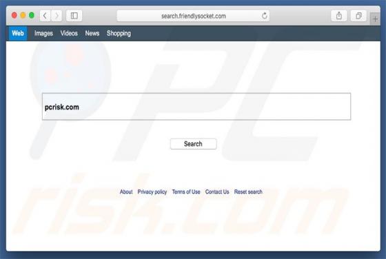 Search.friendlysocket.com doorverwijzing (Mac)