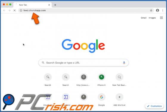 Feed.chunckapp.com doorverwijzing (Mac)