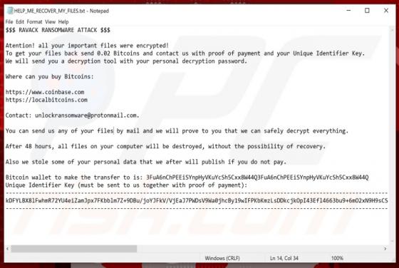 Ravack ransomware