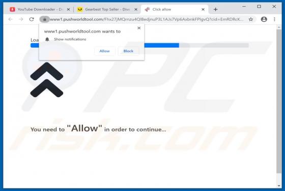 Pushworldtool.com advertenties