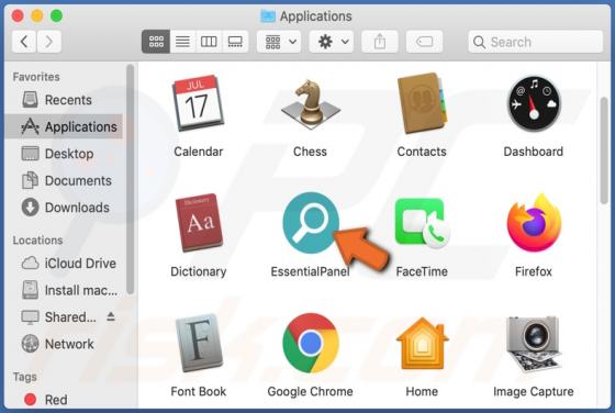 EssentialPanel adware (Mac)