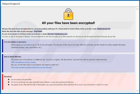 LOL (Dharma) ransomware
