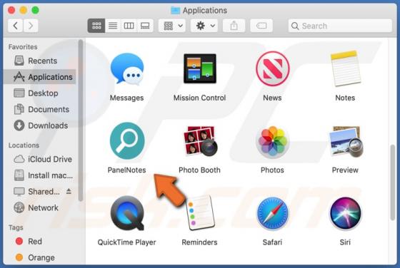 PanelNotes adware (Mac)