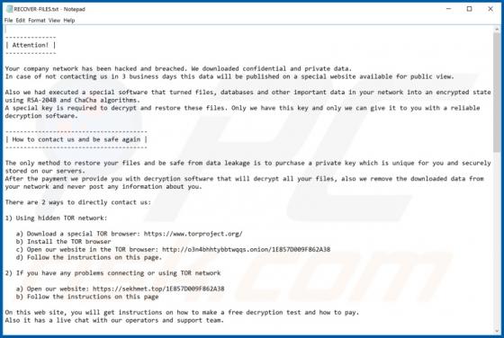 Sekhmet ransomware