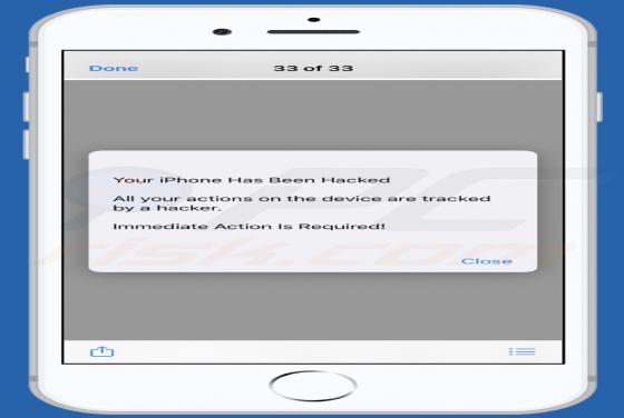 Oplichting via een pop-up "Your iPhone Has Been Hacked" (Mac)