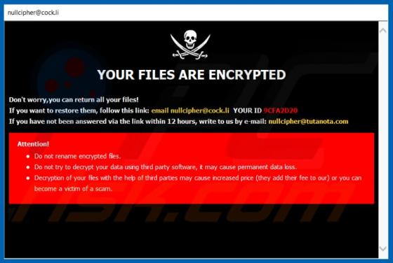 Null (Dharma) ransomware
